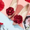 1 Pair Red Flowers Shoe Clips Wedding Shoe Buckles Bridal Re...
