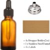 AOZITA 4 Pack, 2 oz Dropper Bottles with 1 Funnel & 4 Labels...