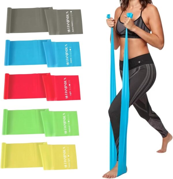 5 Pcs Professional Resistance Bands. Latex-Free, Elastic Ban...