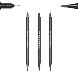 3pcs Black Food Coloring Markers, Double Sided with Ultra Fi...