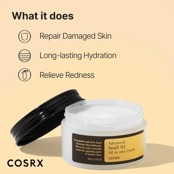 COSRX Snail Mucin 92% Face Moisturizer, 3.52 Oz, Lightweight...