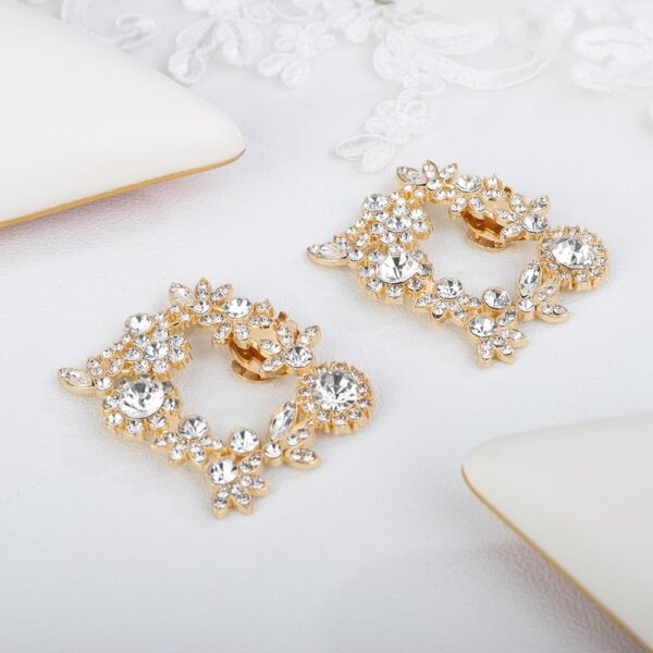 JWICOS 2Pcs Bride Shoe Charms - Rhinestone Women Shoe Jewelr...