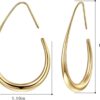Lightweight Teardrop Hoop Earrings for Women - 14k Gold/Whit...