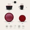 Stone Lain Albie Stoneware 16 Piece Dinnerware Set, Plates a...