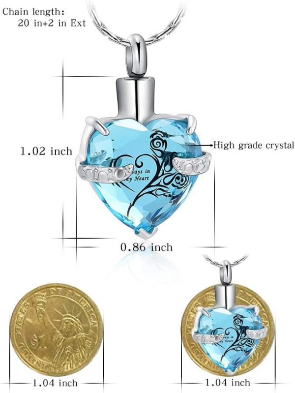 constantlife Crystal Heart Shape Cremation Jewelry Memorial ...