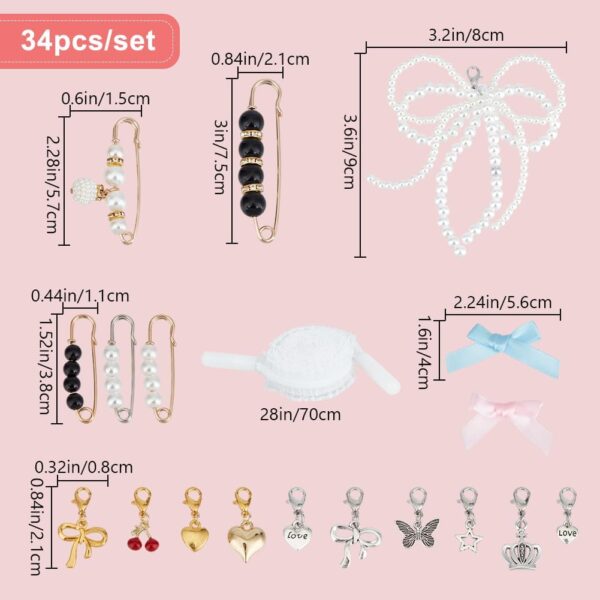 34pcs Shoe Charms for Sneakers Bow Shoelace Charms Shoe acce...