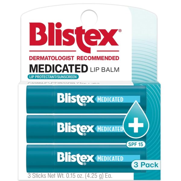 Blistex Medicated Lip Balm, 0.15 Ounce, 3 Count (Pack of 1) ...
