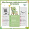 Booster Seat for Kitchen Chair with Backrest & 4 Adjustable ...