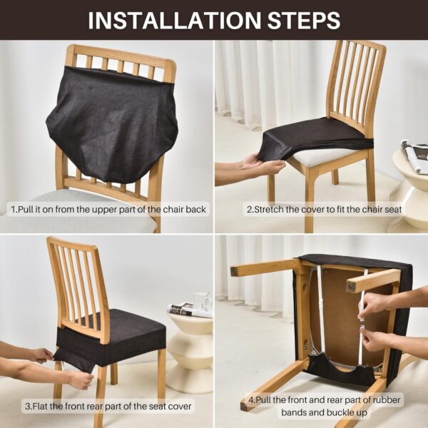 SearchI Stretch Dining Chair Seat Covers Set of 4, Soft Wash...