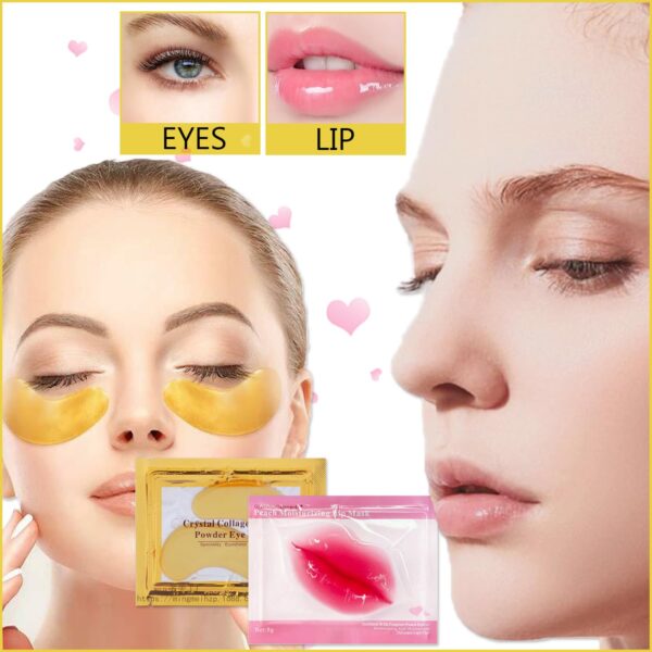 30 Pairs Lip Masks&24K Gold Gel Eye Masks,Crystal Collagen E...