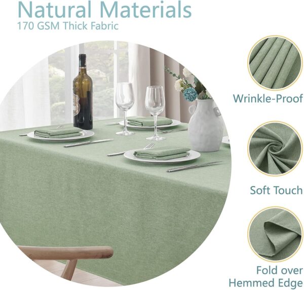 Rectangle Tablecloth Linen Textured Waterproof & Stain Resis...