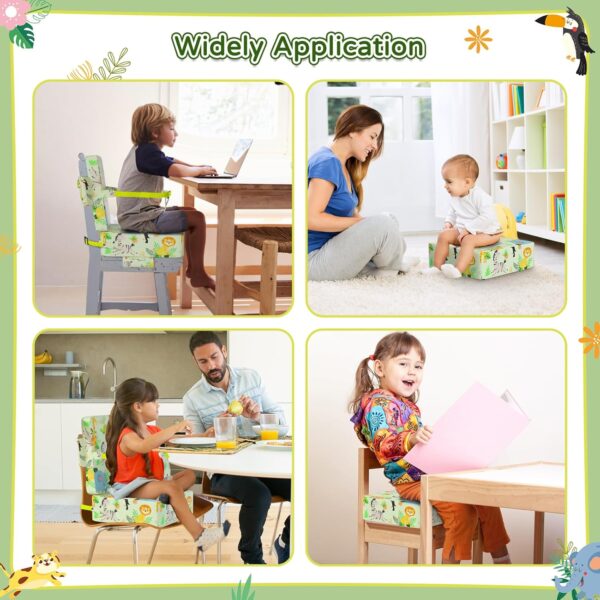 Booster Seat for Kitchen Chair with Backrest & 4 Adjustable ...