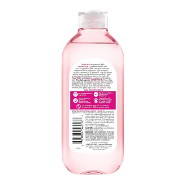 Garnier Micellar Water with Rose Water and Glycerin, Hydrati...