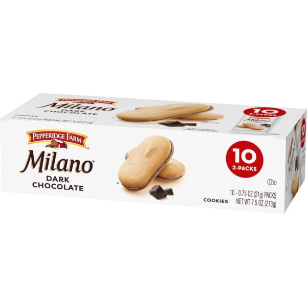 Pepperidge Farm Milano Cookies, Dark Chocolate, 10 Packs, 2 ...