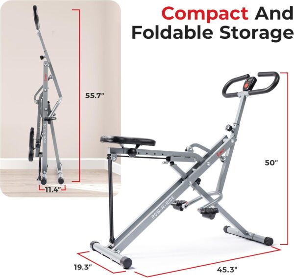 Sunny Health & Fitness Row-N-Ride Squat Assist Trainer, Fold...