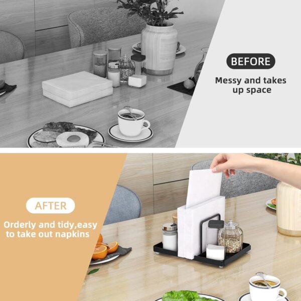 Napkin Holder for Table, Metal Napkin Holder with Salt and P...