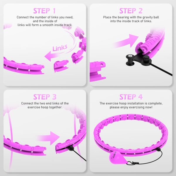 Weighted Hula Circle with 26 Links(56 Inch) for Adults Weigh...