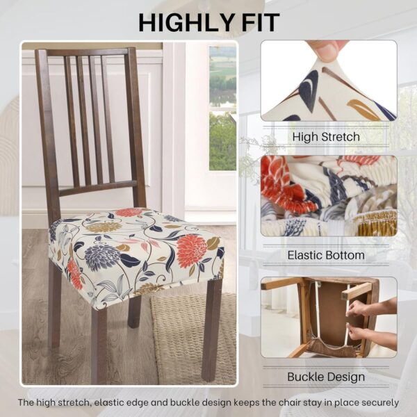 SearchI Stretch Dining Chair Seat Covers Set of 4, Soft Wash...