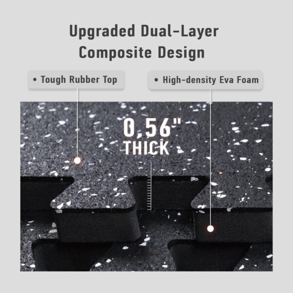 AIRHOP 0.56in Thick 48 Sq Ft Exercise Equipment Mats, 12 Til...