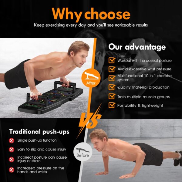 Push Up Board,Home Gym,Portable Exercise Equipment,Pilates B...
