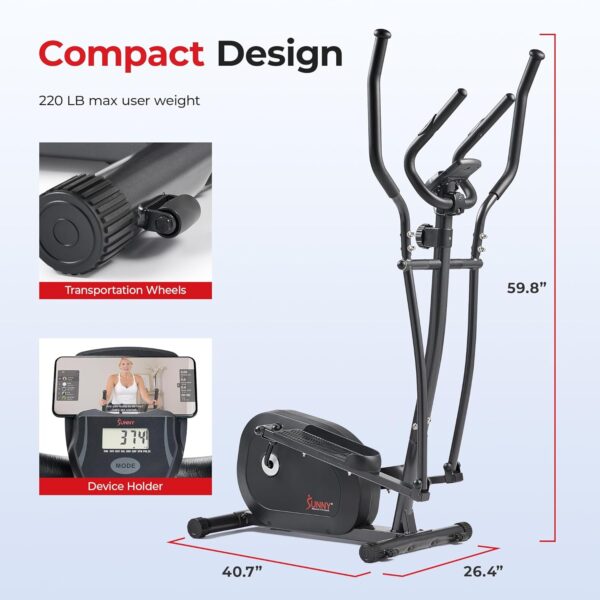 Sunny Health & Fitness Smart Upright Elliptical w/Pulse Sens...