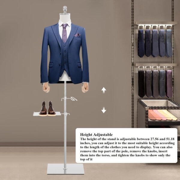 CNCEST Male Mannequin Torso Body,Men Maniquine Dress Form wi...