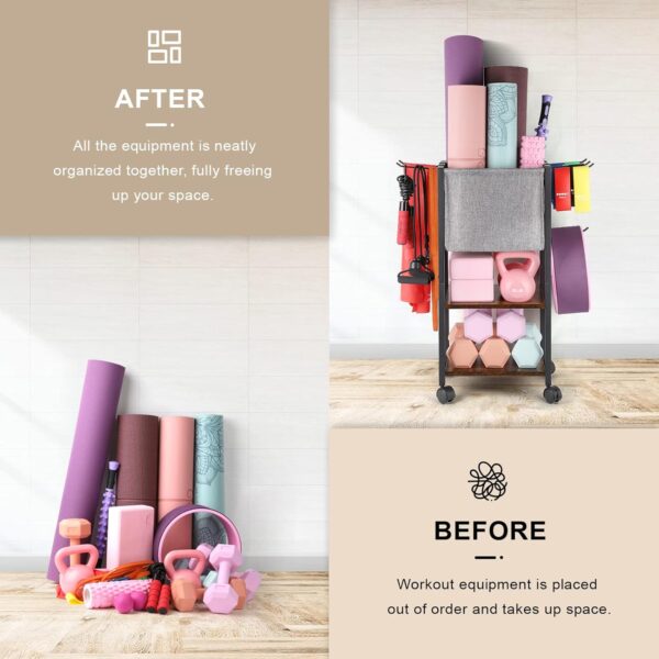 Yoga Mat Storage Rack Home Gym Equipment Workout Equipment O...