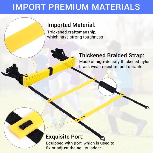 Ohuhu Agility Ladder Speed Training Set 12 Rung 20ft Exercis...