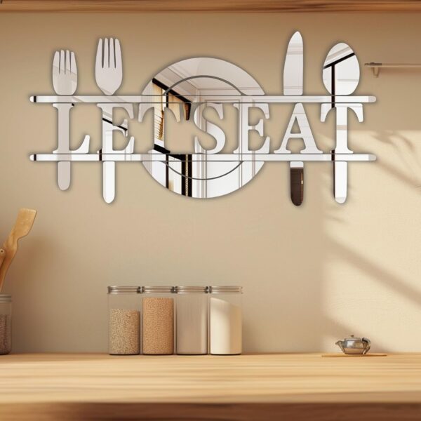 Let's Eat Wall Decor Letter Signs Acrylic Mirror Wall Decals...