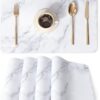 QIYI Placemats Set of 4, 12x18 Inch PU Leather Place Mats fo...