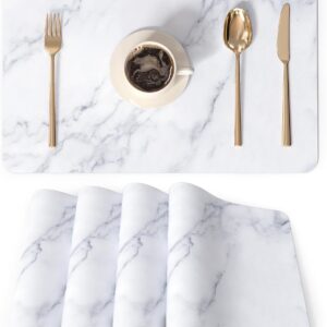 QIYI Placemats Set of 4, 12x18 Inch PU Leather Place Mats fo...