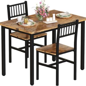 AWQM 3 Piece Dining Table Set, Small Industrial Kitchen Tabl...