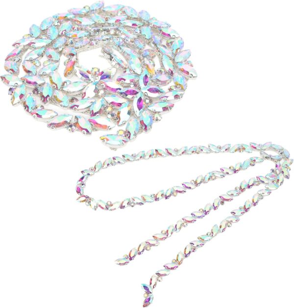 1 Yard Rhinestone Chain, AB Crystal Rhinestone Applique Bead...