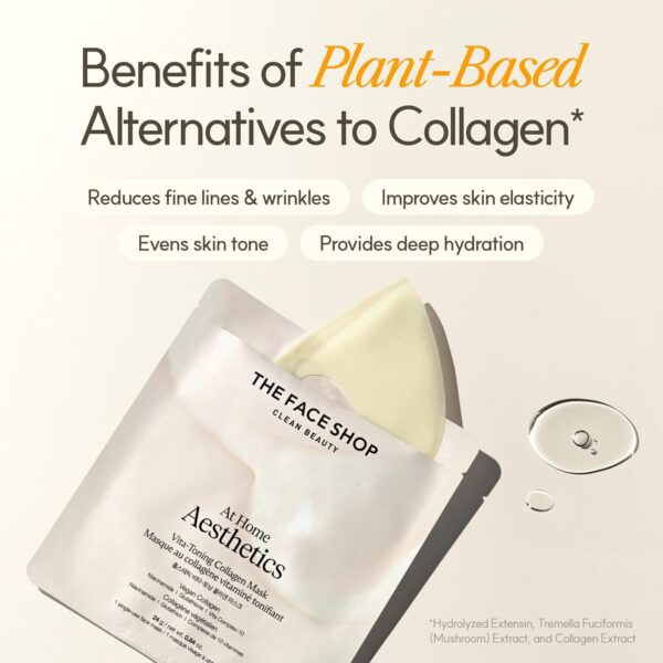 THE FACE SHOP Vita-Toning Vegan Collagen Face Mask, Korean G...