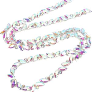 1 Yard Rhinestone Chain, AB Crystal Rhinestone Applique Bead...