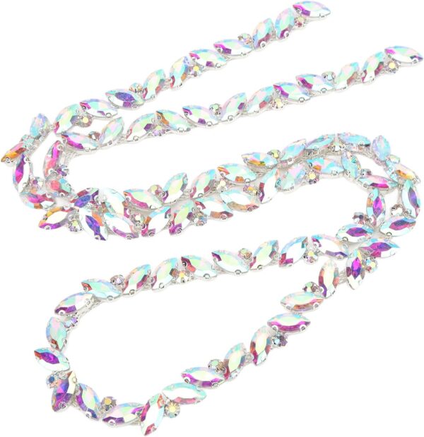 1 Yard Rhinestone Chain, AB Crystal Rhinestone Applique Bead...