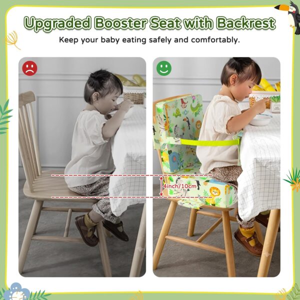 Booster Seat for Kitchen Chair with Backrest & 4 Adjustable ...