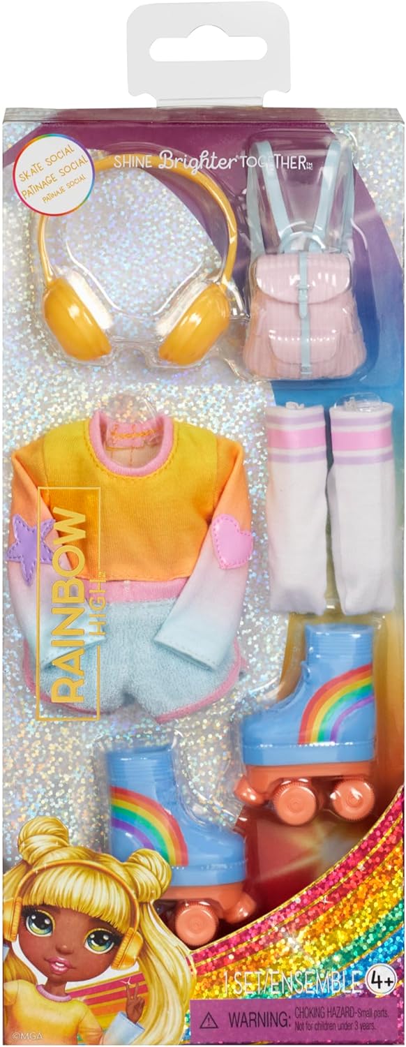 Rainbow High Fashion Pack, Skate Social Includes 1 Full Skat...