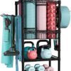 Home Gym Storage, 3 Tiers Workout Equipment Organizer with W...