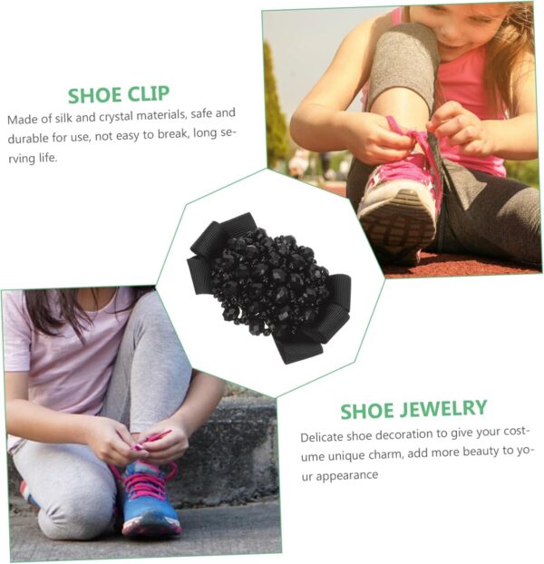 1 Pair Bow Shoe Sparkly Rhinestone Shoe Buckles Clip on Deco...