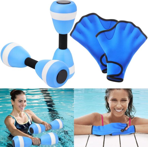 Water Aerobics Set for Aquatic Exercise 1 Pair Neoprene Swim...