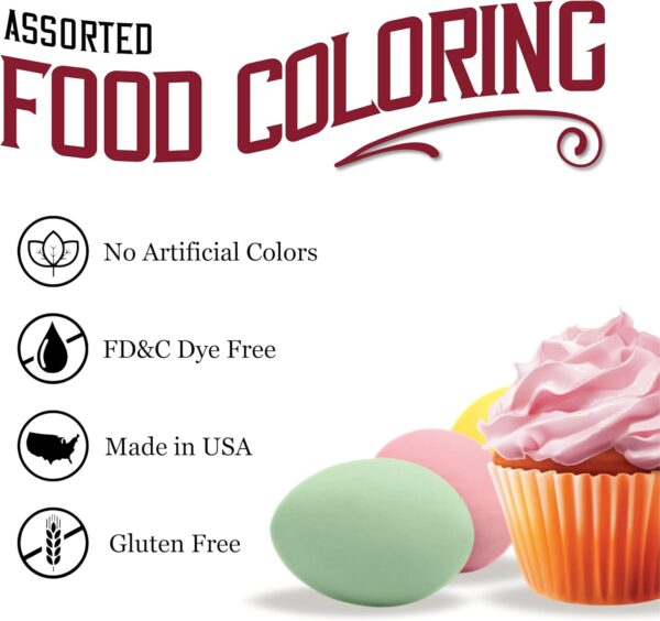 Watkins Assorted Food Coloring, 1 Each Red, Yellow, Green, B...