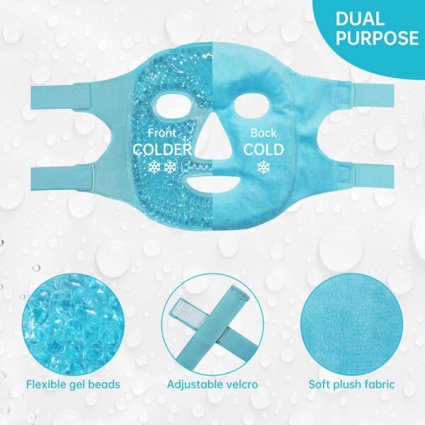 ZNÖCUETÖD Cold Face Eye Mask Ice Pack Reduce Facial Puff, Da...