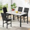 AWQM Products 5-Piece Marble Dining Set, Modern Kitchen Tabl...
