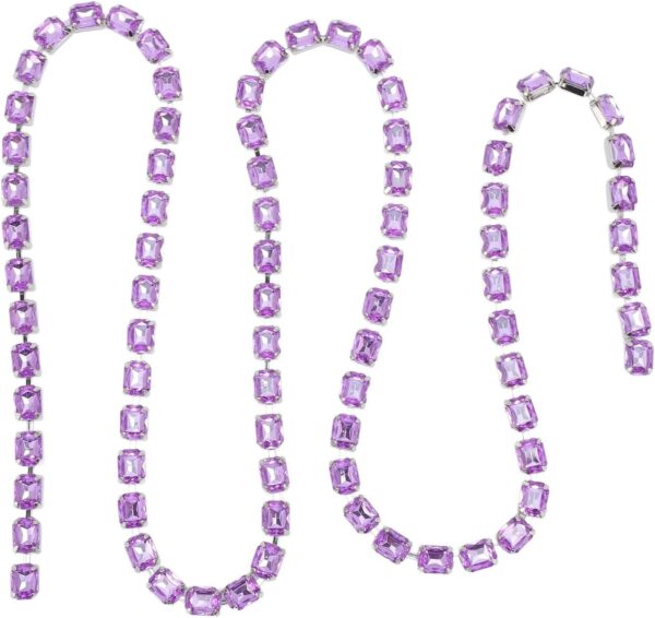 Rhinestone Trim Chain 8x10mm Light Purple Rectangle Decor Ac...