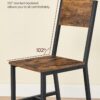 VASAGLE Dining Chair Set of 4, Rustic Wood Chairs with Metal...