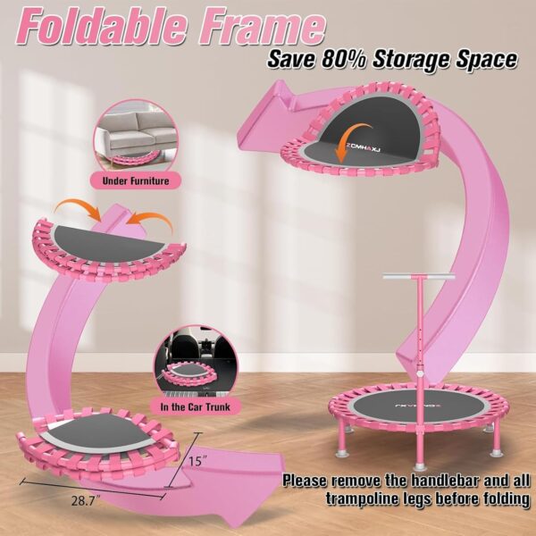 Foldable Mini Trampoline, 40" Rebounder Trampoline for Adult...
