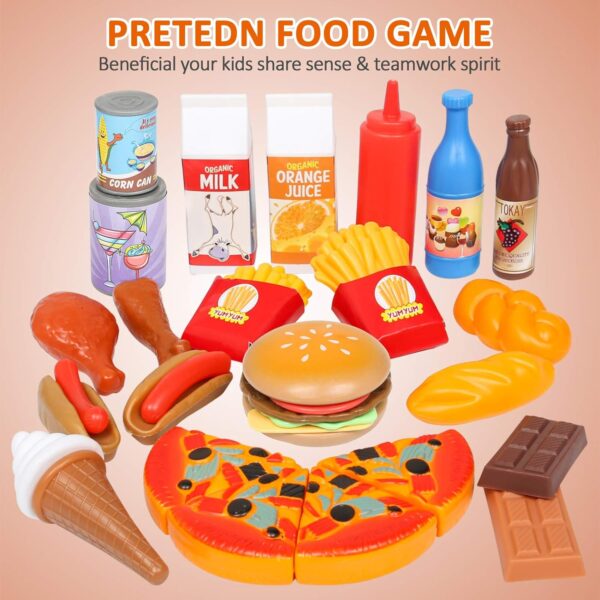 Play Food Sets,143Pcs Play Kitchen Accessories,Toy Food for ...