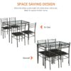 VECELO Kitchen Dining Table and Chairs Set for 4, Padded Sea...