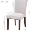 COLAMY Upholstered Parsons Dining Chairs Set of 4, Fabric Di...
